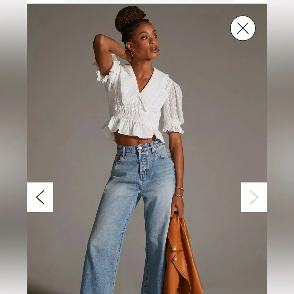 English Factory puff sleeve blouse - Picture 1 of 9